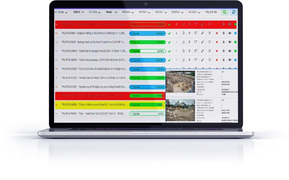real-time geotagged, web-based project monitoring dashboard's desktop