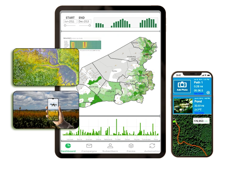 dgps survey report entry & gis map of a site inspections mobile app version